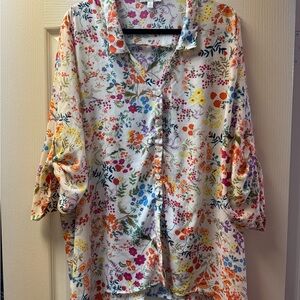 Floral Button-Up Blouse